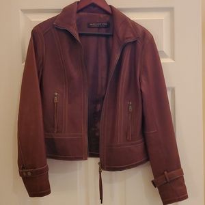 Brown leather jacket